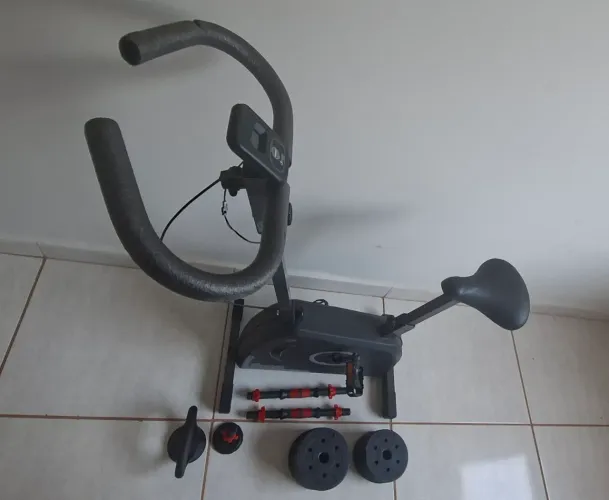 Bicicleta Ergometrica Dream Fit EX500 + Kit Halter para Musculação