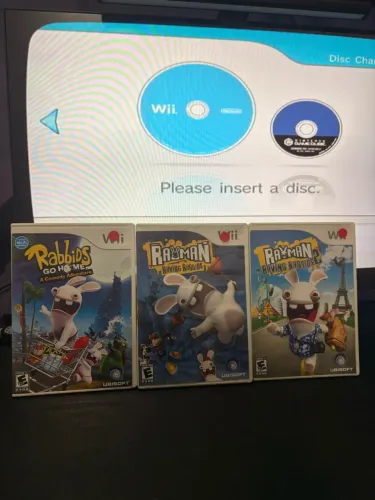 Lote 3 Jogos Nintendo Wii - Trilogia Rabbids / Rayman Completos CIB