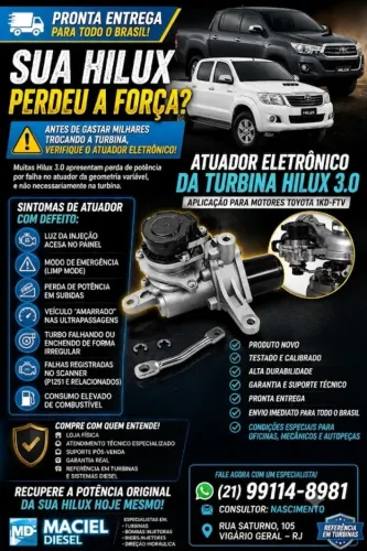  Hilux Sem Força? Atuador Eletrônico da Turbina 3.0 Novo Garantia