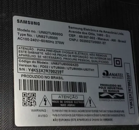 Smart tv samsung 82 polegadas detalhe