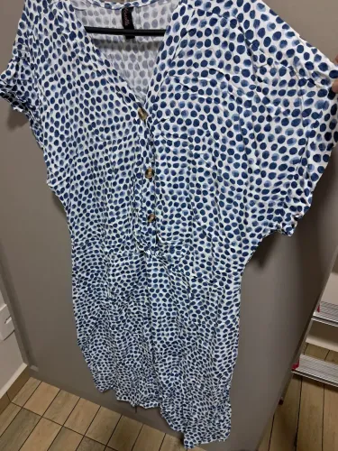 Vestido linho com botões
