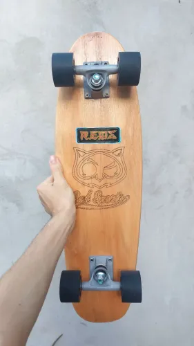 Skate Cruiser 26,5 Semi-Profissional Owl Sports + Red bones + 3 Rodas Extras