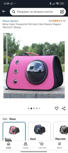 Bolsa Caixa Transporte Pet Gato Cães Passeio Viagem 40x25x27