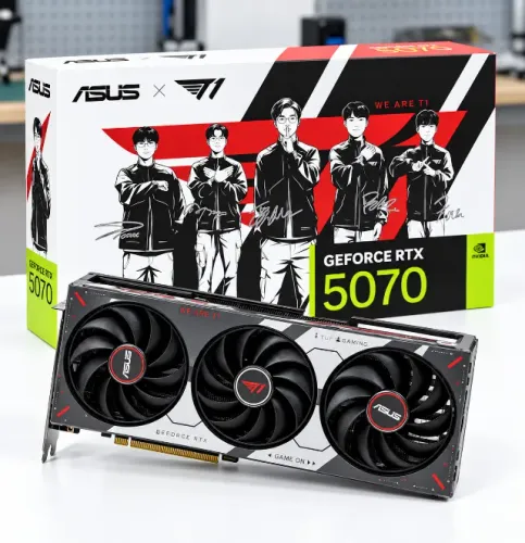 Placa de Vídeo ASUS T1 OC Edition NVIDIA GeForce RTX-5070 12GB GDDR7 - T1-RTX5070-O12G-GAM