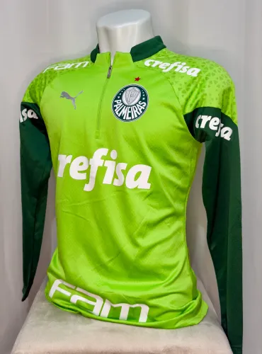 Blusa Puma Palmeiras (Treino) - MODELO RARÍSSIMO COM PATROCÍNIOS CREFISA E FAM - P