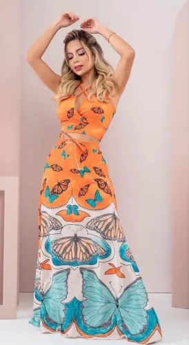 Conjunto de saia longa