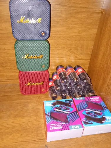 Kit Eletrônicos: fone bluetooth M19, Cabo Tipo C Inova e e caixa de som Marshall