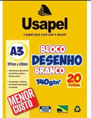 Bloco desenho branco A-3 140g 