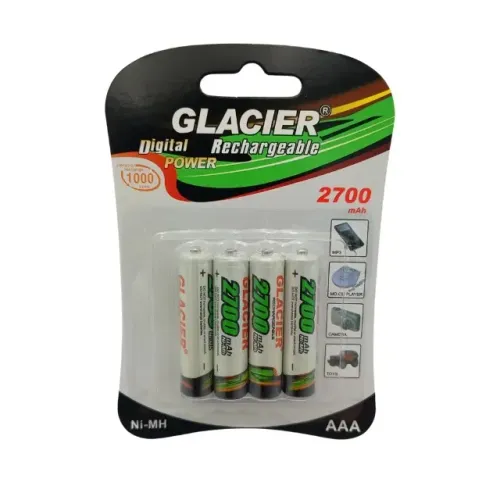 Pilha AAA Recarregável Glacier de 2700 mAh