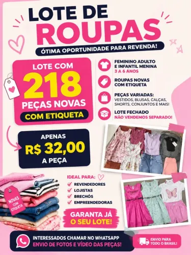 Lote de roupas novas na etiqueta 