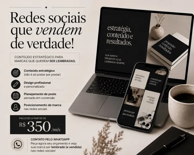 Social Media Completo - Conteúdo, Design e Estratégia | A partir de R$350