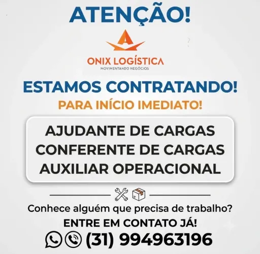 Vagas na área de logística (início imediato)