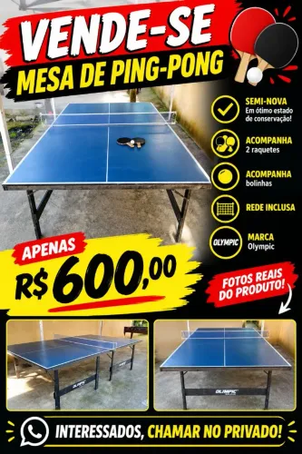 Mesa de ping pong semi-nova