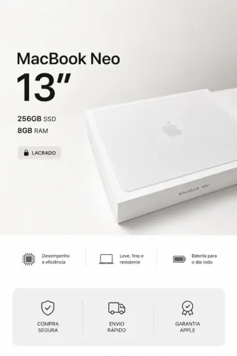 MacBook Neo 13" 256GB Silver - NOVO, LACRADO
