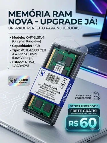 Memória RAM Notebook DDR3l 4 GB Cada (Novas/Lacradas) 4GB