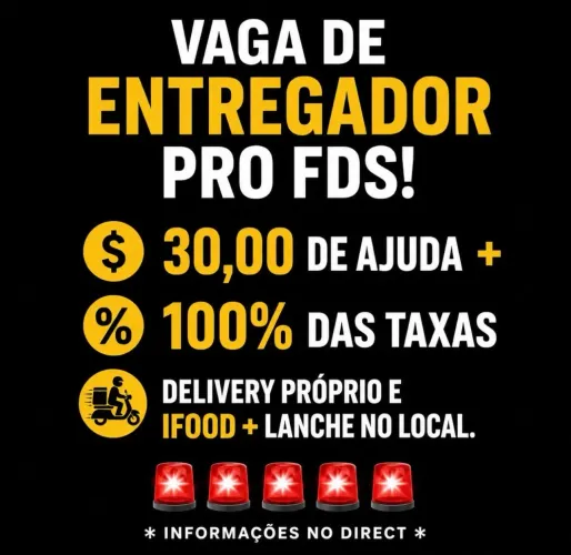 Vaga de Entregador Álvaro Weyne 