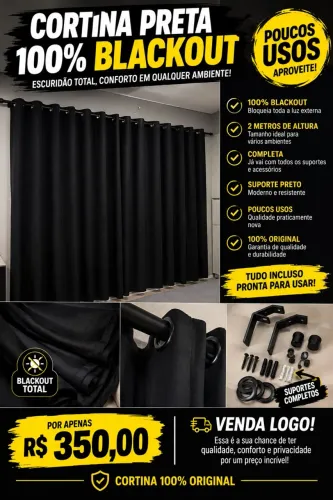 Cortina 100 Blakout pra vender logo 