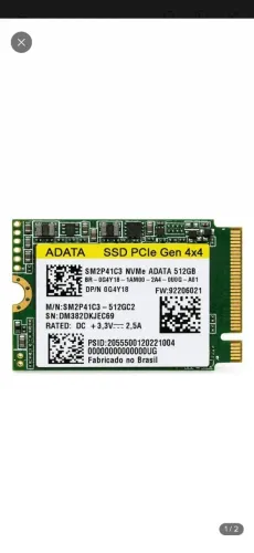 Ssd nvme adata 512gb com case para uso externo (novinho)