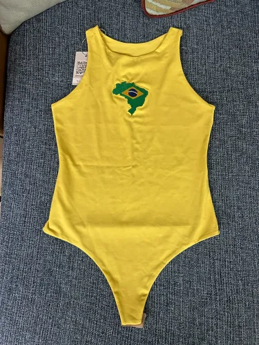 Body do Brasil Branco e Amarelo - P/M