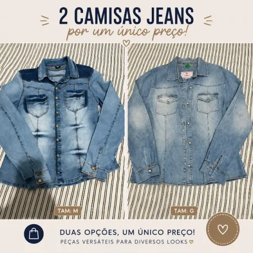 2 camisas jeans femininas | tamanhos M/G