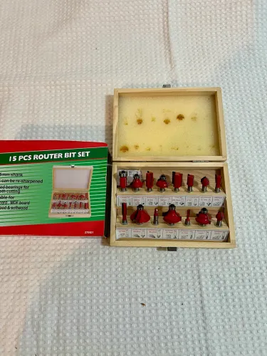 Fresa para tupia 1/4? (6,35mm) kit com 15 pcs