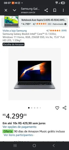 Samsung Book4 ( NA CAIXA)
