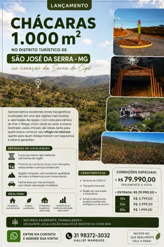 Chácara 1000 m2 - SÃO JOSÉ DA SERRA