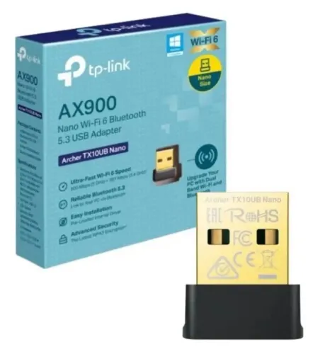 Adaptador Placa de Rede USB Wi-Fi 6 e Bluetooth TP-Link Archer TX10UB Nano AX900  Sistemas