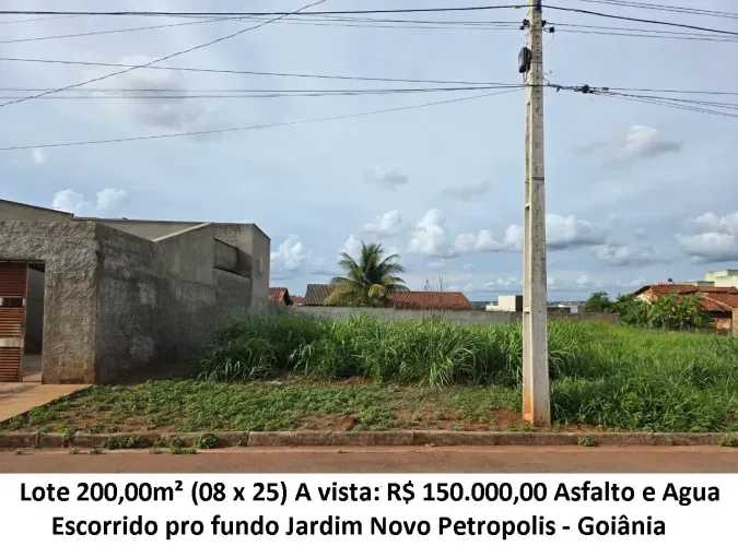 Leia a descrição: Lote 200,00m² (Asfalto e Agua) Jardim Novo Petropolis