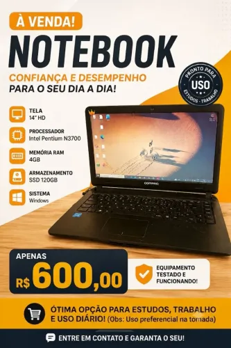Notebook Compaq Conservado - Perfeito para Estudos e Uso Diário