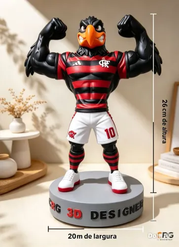 Mascote Flamengo Urubu 26 CM PERSONALIZAVEL