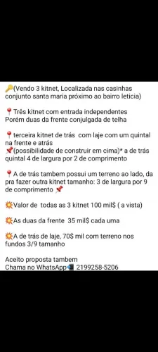 Vendo duas kitnet entrada+ parcelas só tenho 2 restando