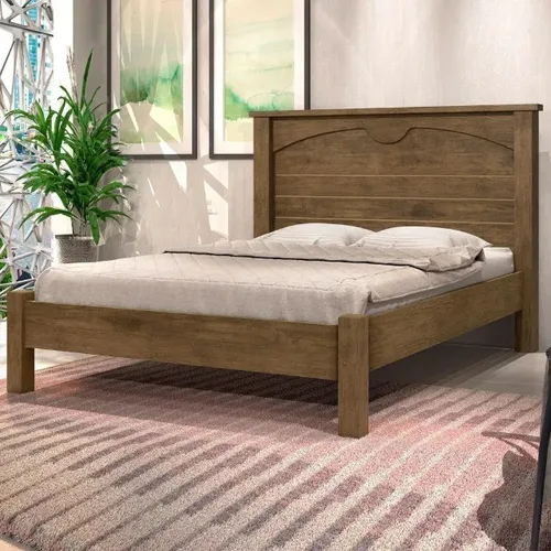 Cama Casal Lion Marrom Frete Grátis - Até 12x