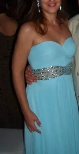 Vestido de festa maravilhoso azul piscina 38/40