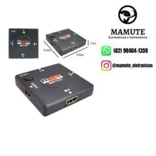 Chaveador Adaptador Hub Switch Hdmi 1.4 Com 3 Portas Full Hd