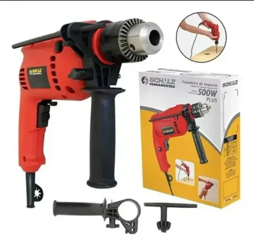 Furadeira de impacto 1/2" - 500 w. Reversível Schulz - Pronta Entrega