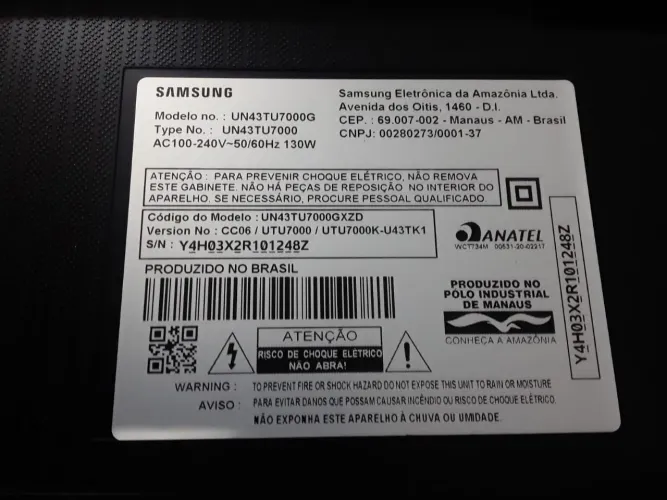 Placa principal Samsung UN43TU7000G