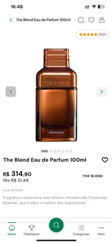 The blend Boticário abaixo do valor da revista
