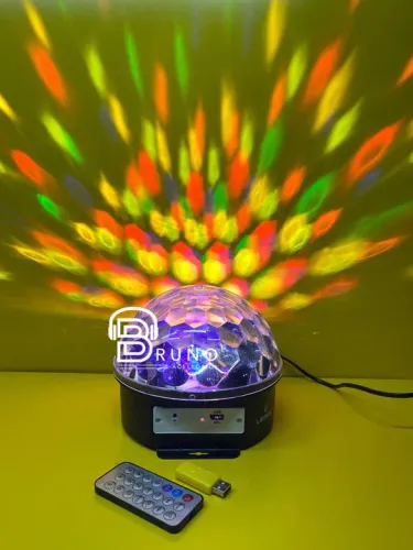 Globo Bola Maluca Magica Cristal 6 LED 18W RGB USB Iluminação Para Festa