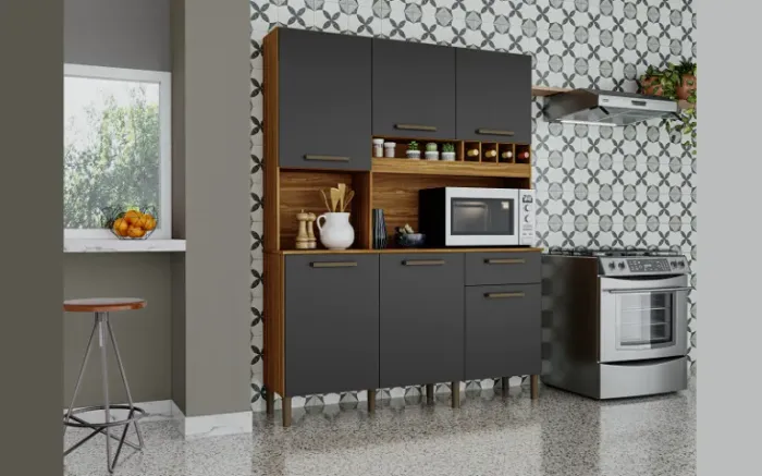 Armário de Cozinha 100% MDF com 6 Portas Pinot