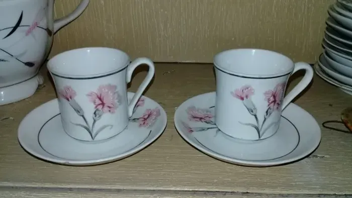 xicara antiga porcelana real cafe pequena o par por 40,00