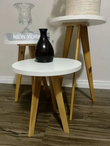 Kit de 3 Mesas Laterais Decorativas - Estilo e Funcionalidade no Seu Espaço! 