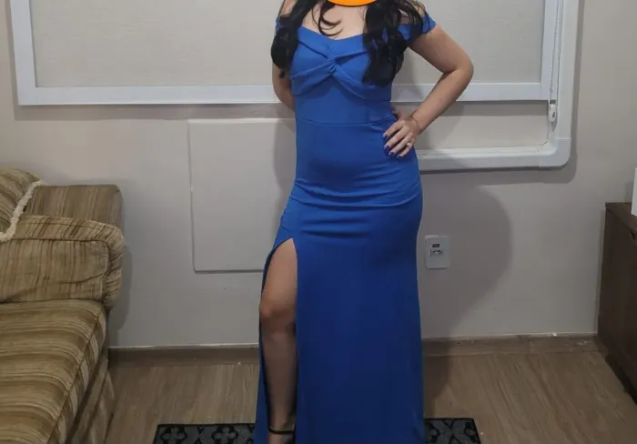 VESTIDO LONGO AZUL TAM. M