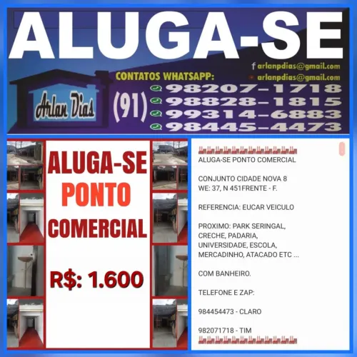 ALUGA-SE PONTO COMERCIAL C.N.8