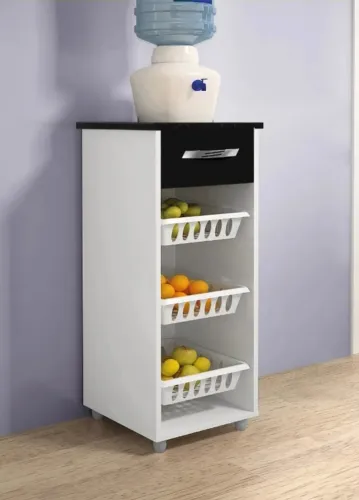 Fruteira 3 Cestos Compacta 1 Gaveta. Produto Novo Direto de Fábrica P/Sua Casa.