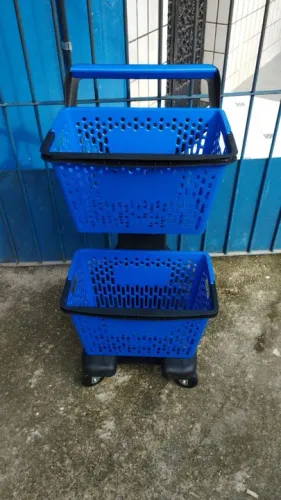 Carrinho de compras de duas cestas Novo