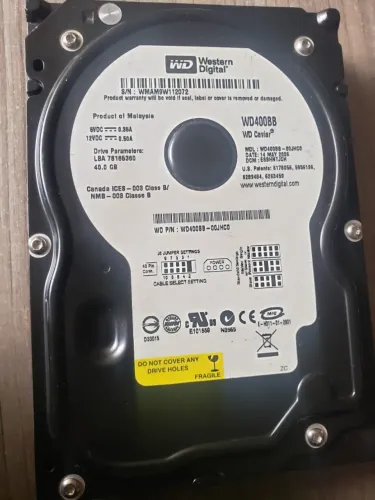 HD WD400BB -00JHCO 40.0GB 60,00