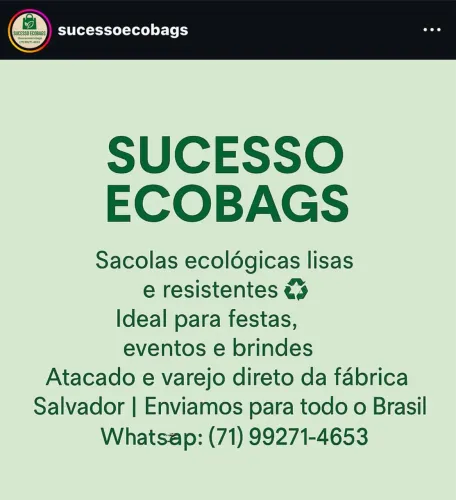 Sacolas ecobag atacado e varejo direto da fábrica
