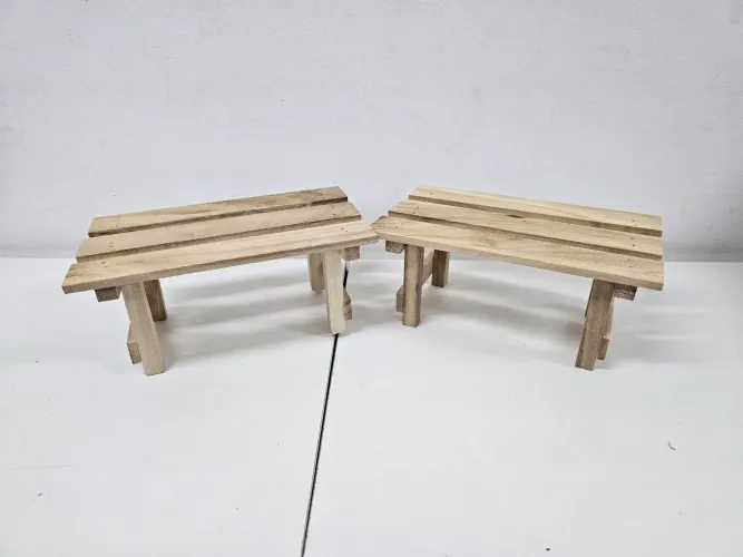 Banquinho de madeira para decoração 2 unidades 