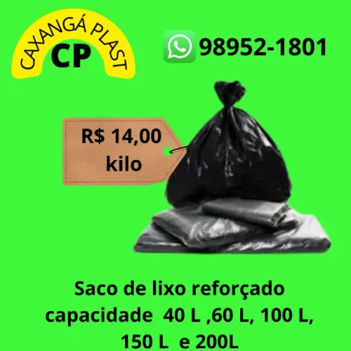 Saco de lixo reforçado e comercial 